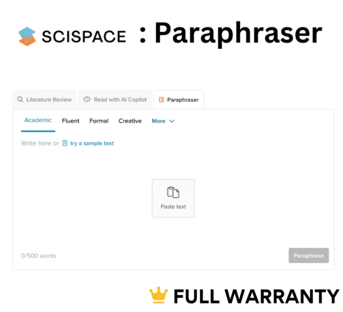 SciSpace Typeset Premium Plan AI Copilot research productivity Develop research manuscript Paraphrasing - Image 4