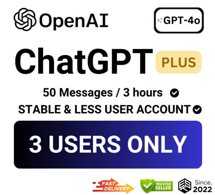 3USER ChatGPT Plus Official Account 𝗢𝗽𝗲𝗻𝗔𝗜 Instant Delivery |Auto-Renewal - Image 1